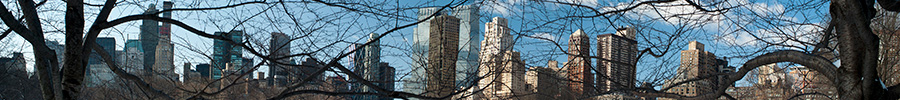 Manhattan skyline from Sheep Meadow, Central Park.
